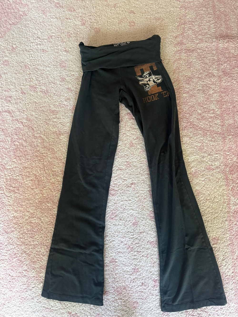 Grey Fold-Over Waist Texas Yoga Pants